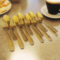 12 Pieces Golden Stainless Steel Spoon Set - Add A Touch Of Luxury To Your Dining Table With This Golden Spoon Set. 
