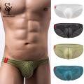 Sunnyheart Men Low Waist Briefs Low-rise See-through Hollow Out Lifting U-convex Men Briefs Men Low-rise Briefs. 