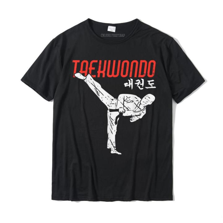 Taekwondo Hangeul Hangul Korean Symbol Martial Arts T-Shirt Tshirts comfortable Prevailing Men Tops Shirts comfortable Cotton
