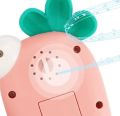 Rabbit shape Baby Music Cell Phone Toy and Teether for Learning and Play Early Education Telephone with Silicone Teether Music Lights for 0-1 Year or above Old Kids.