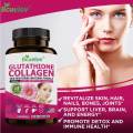 Glutathione Collagen 500mg Supplement 120 Capsules Skin, Hair, Nails Bone Joint Support  by Bcuelov. 