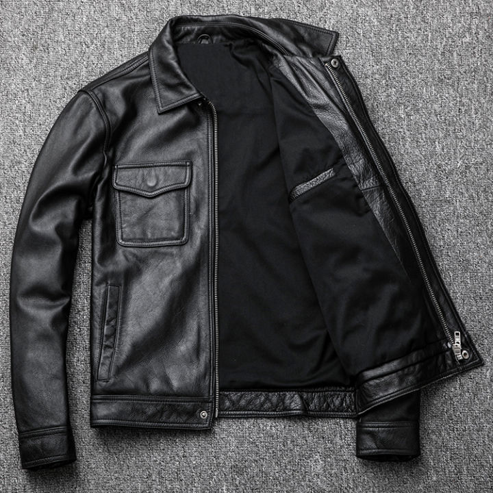 Wholesales.100%25%20Genuine%20Leather%20jacket.Classic%20casual%20black%20Men%20cowhide%20clothes.quality%20plus%20size%20leather%20coat.Father's%20gift%20-%20Image%203