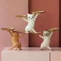 Nordic Resin Cat Tray Statue Bedroom Entrance Home Office Table Desk Decor Accessorie Key Candy Container Storage Sculpture. 
