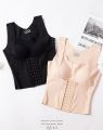 Women's 3-in-1 Waist Buttoned Bra Shapewear Tank Top – Adjustable Waist Trainer & Seamless Push-Up Compression Vest. 