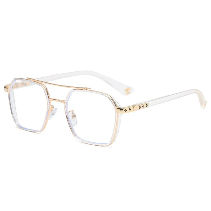 Anti-blue%20light%20William%20Chan%20same%20glasses%20frame%20men's%20double%20beam%20Iron%20Man%20flat%20mirror%20retro%20myopia%20glasses%20frame%20wholesale%20-%20Image%204