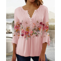 Women's Summer V-Neck Tops T-Shirts Ladies Floral Casual Blouse Tee Plus Size. 