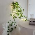 Enchanting LED Flower String Lights with Lush Green Leaves: 15 Feet of Indoor/Outdoor Fairy Lights/45. 