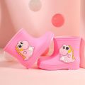 Kids Rain Boots 2023 New Non-slip Cartoon Girl's Boot Toddler Boys Warm Waterproof Cotton Shoes Slip on Children's Rubber Boots.