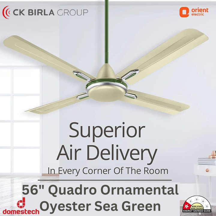 Orient Quadro Ornamental 56" Ceiling Fan (Sea Green)