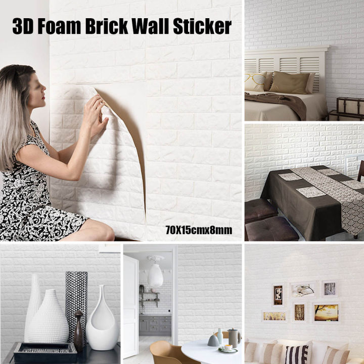 Decor Living 70 X15CM 3D Wall Paper Sheet DIY Self-Sticker Soft Anti-colliding Home Decoration