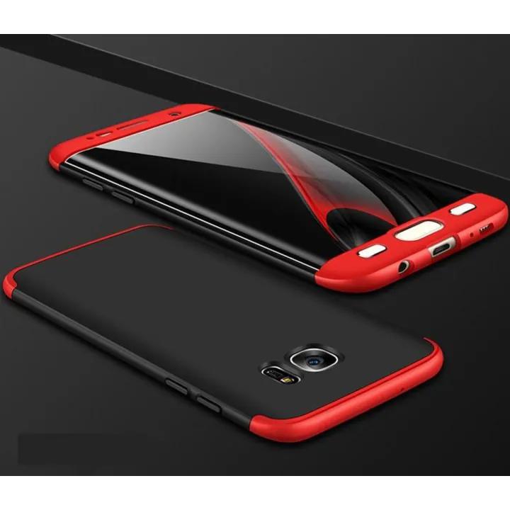 Samsung S6 Edge 360 Degree GKK Phone Back Cover - Black and Red