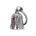 Fashion Red Cross Guardian Angel Wings Bell Motorcycle Bell Keychain Men||||'s Biker Exorcist Amulet Lucky Jewelry Accessory.