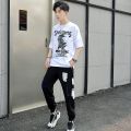 New Suit Fashion Short SleeveTT-shirt Loose Summer Wear Korean Men's Casual Student Sports Suit Handsome Match.