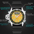 SANDA Men LED Digital Watches Fashion Sport Dual Display Quartz Wristwatch Outdoor Waterproof Military Wristwatches Mens 3008.