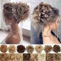 Messy Hair Bun Hair Scrunchies Extension Curly Wavy Messy Synthetic Chignon for Women Hairpiece.