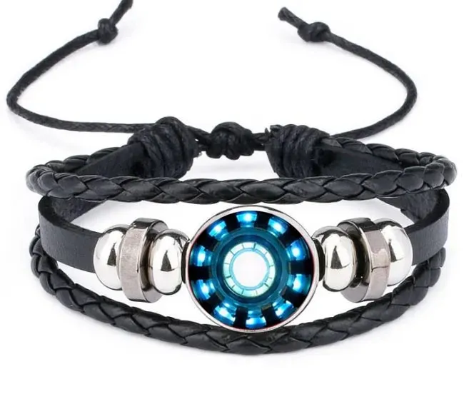 Marvel%20Charm%20Bracelet%20Superhero%20Iron%20Man%20Heart%20Captain%20America%20Shield%20Shaped%20PU%20Leather%20Bracelet%20-%20Image%204