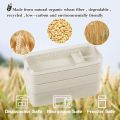 Triple Layered Bento Style Box Eco-Friendly Lunch Box With Cutlery Kids & Adults Wheat Straw Dinnerware Food Storage Container. 