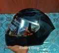 Bolt Bunny with Dual Certification Glossy Black FullFace Helmet. 
