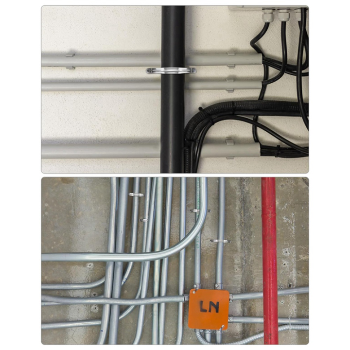 ZOROOM%203Inch%20Rigid%20Pipe%20Strap%20Clamp,20%20Pack%20Strap-U%20Bracket%20Tube%20Clip,Heavy%20Duty%20Stainless%20Steel%20Fastener%20Holder%20Two%20Hole%20Strap%20-%20Image%203