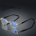 Men Rimless Reading Glasses Women Presbyopic Lens Eyewear Anti Blue Light Blocking Glasses TR90 Metal Titanium Eyeglasses Frame.