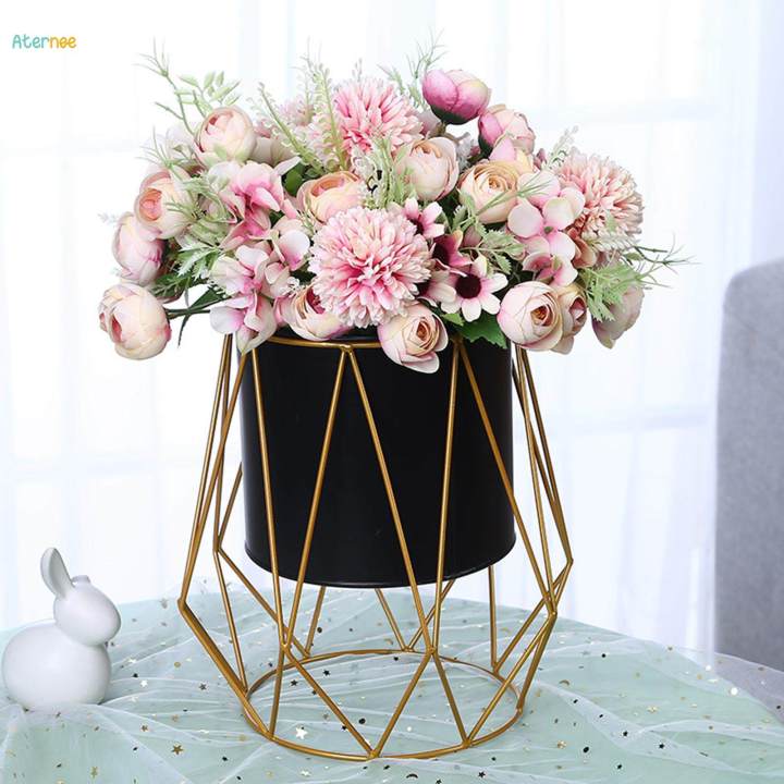Metal Planter Stand Flower Pot Holder Flower Vase Stand Decorative Modern Flowerpot Holder Flower Holder for Living Room Table Decor