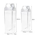 1000ml Square Milk Cup Cartoon Water Bottle Large Capacity Plastic Transparent Juice Drinking Cups Portable Milk Storage Box. 