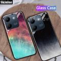 Phone Case for Tecno POP 7 Back Cover Tempered Glass Back Cover Starry Sky Design Cases Casing Hp for Tecno POP 7 Cover Cases Shell Mirror Glass.