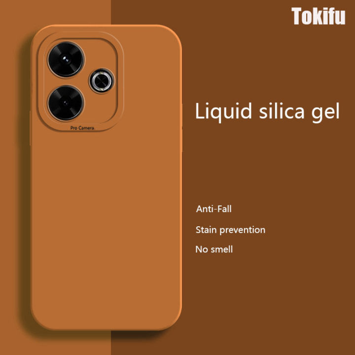 Tokifu For Redmi 13 Casing The New Liquid Silicone Angel Eyes Phone Case Full Anti-fall Shockproof Back Cover