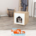 Cat House TRIXIE Isa Indoor Cat Condo, Modern Cat Bed Side Table & Nightstand, Cat Hideaway Cave without Cozy Cushion16x20. 