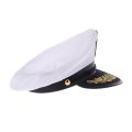 Alien White Adult Yacht Boat Captain Navy Cosplay Dress Hat. 
