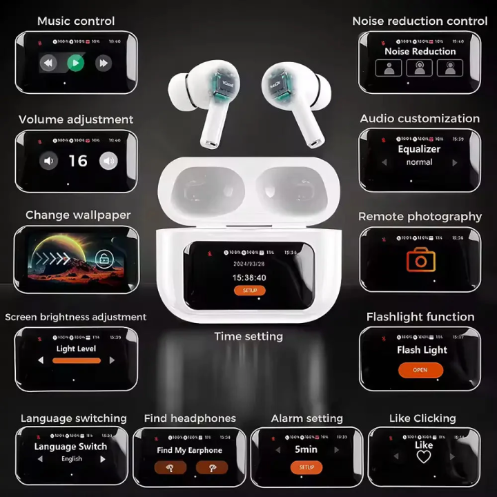 Airpods%20Pro%202nd%20Generation%20With%20Touch%20Screen%20Display%20100%25%20ANC/ENC%20Double%20Dark%20Noise%20Reduction%20A9%20Bluetooth%20Headphone%20-%20Image%203