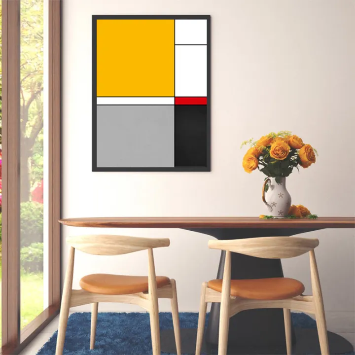 Piet%20Mondrian%20Art%20Prints%20Canvas%20Poster%20Yellow%20Black%20Abstract%20Geometric%20Painting%20Gallery%20Wall%20Art%20Picture%20Living%20Room%20Home%20Decor%20-%20Image%202