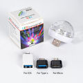 Mini USB LED Light Disco DJ Ball Lights Projector Light Car Effect Party Home Halloween 5V RGB Colorful Lamp For Mobile Phone.