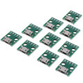 10Pcs MICRO USB to DIP Adapter 5Pin Female Connector PCB Converter Board MJD.