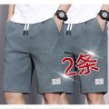 Summer Men's Ice Silk Shorts Thin Sports Quick-Drying Knee Length Pants Casual Pants Beach Five Points Large Trunks1/2-Piece.