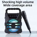 Caixa De Som 10W Karaoke Outdoor Portable Sound Box Speaker Wireless Large Home Theater Bluetooth Party Speakers With Wired Mic. 