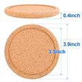 Durable Cork Coasters with Lip for Drinks Absorbent Thick Rustic Saucer with Holder Heat & Water Resistant  Reusable Natural Round Coasters for Bar Glass Cup Table. 