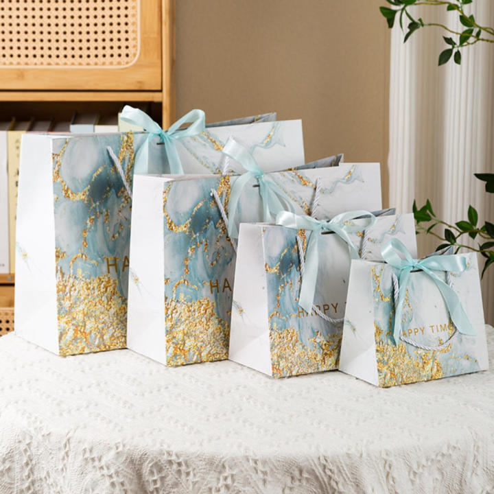 Event Party Favors Marbled Gift Bags Birthday Party Supplies Clothing Store Tote Bags Valentine's Day Gift Bags