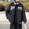 Baseball Uniform Cotton Clothes Men and Women Winter2022New Letter Cotton Clothing Hong Kong StyleinsDiamond Lattice Couple Jacket Coat.