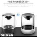 STOENGO Portable Bluetooth Speakers, Small True Wireless Stereo (TWS) Speaker Transparent Crystal LED Music Player with TF Card.