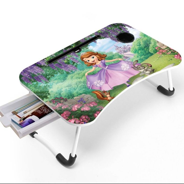 " Multi-function and Removable Stand Folding Computer Laptop Desk Small Bed Desk Simple Dormitory Lazy Table Bed with Laptop Table with Holder Slot Portable Table Stand for Laptop Tablet Reading Table - cloth stand"