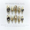Angel Wings Punk Y2K Handmade Nails Professional Wearable Advanced Press On Nails Designed Almond Pointed Nail Art With Glue. 