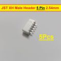 5Pcs- 5Pin WHITE MALE HEADER Female Housing JST XH Male Header 5 Pin 2.54mm Pitch Male Connector For Electronics Projects PCB Mount Circuit Breadboard Friendly DIY Cables.