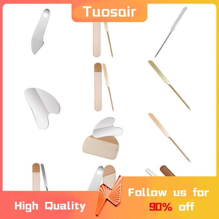 Stainless Steel Foundation Spatula Stainless Steel Facial Mud Blending Spatula with Heart Shape Beauty Board Makeup Tools for Women Gel Polish Applicator