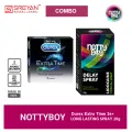 Durex Extra Time 3s Condom Combo + Nottyboy Delay Spray 20gm. 