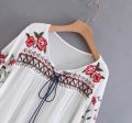 New Spring Autumn Fashion Ethnic V Neck Viscose Floral Embroidery Blouse Women Long Sleeve Pullover Shirts Blouses Tops. 