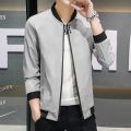 Spring and Autumn New Men's Jacket Coat Simple Solid Baseball Neck Zipper Windbreaker Coat Cycling Coat.