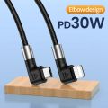 Double Elbow PD30W USB C Fast Charging Cable for iPhone 14 13 12 Pro Max Mobile Phone Origin Charger Cable Type-C Data Wire 2M.