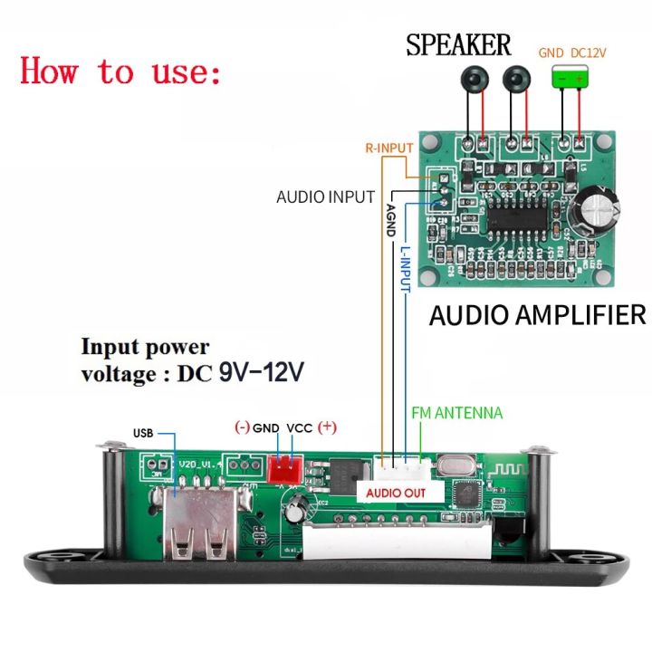 Wireless%20Decoder%20BT%205.0%20Mp3%20Wma%20Audio%20Board%209V%2012V%20Usb%20Tf%20Fm%20Aux%20Radio%20Fm%20Radio%20Module%20Wireless%20Audio%20Device%20with%20Remote%20Control%20-%20Image%205