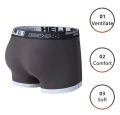 Premium Cotton Blend Men's Boxer Briefs with High-Quality Logo Print and Elastic Waistband 1Piece. 